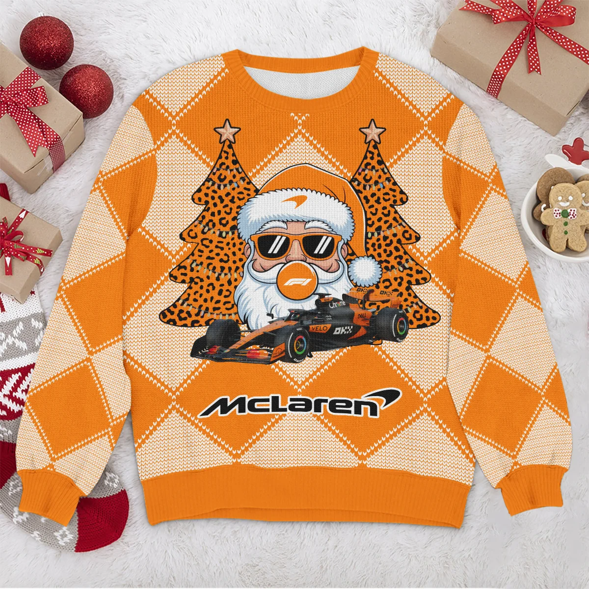 Santa Pinetree Car McLaren Formula 1 - Ugly Sweater BLVAF1220925A25MCL - Image 4