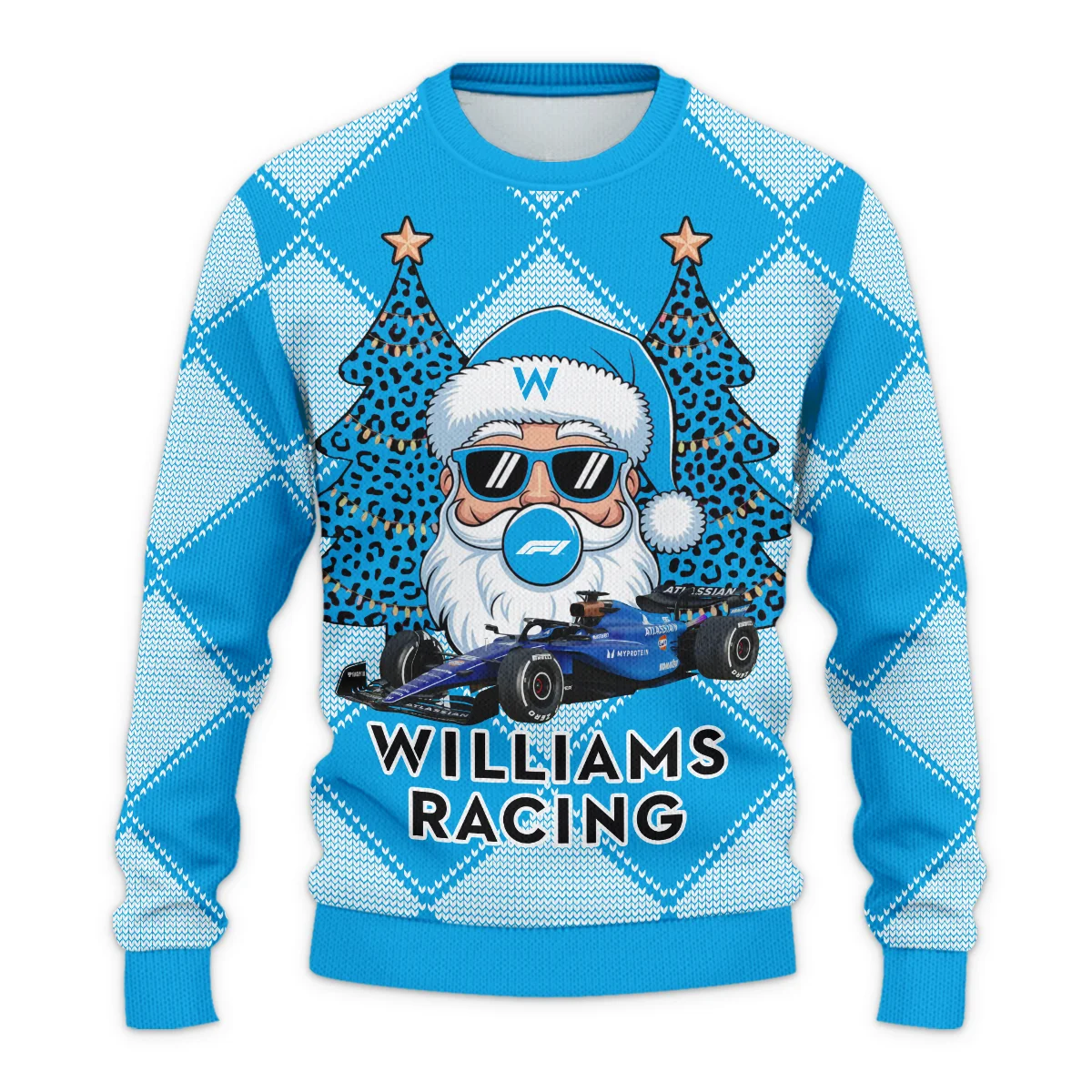 Santa Pinetree Car Williams Formula 1 - Ugly Sweater BLVAF1220925A25WIL - Image 2