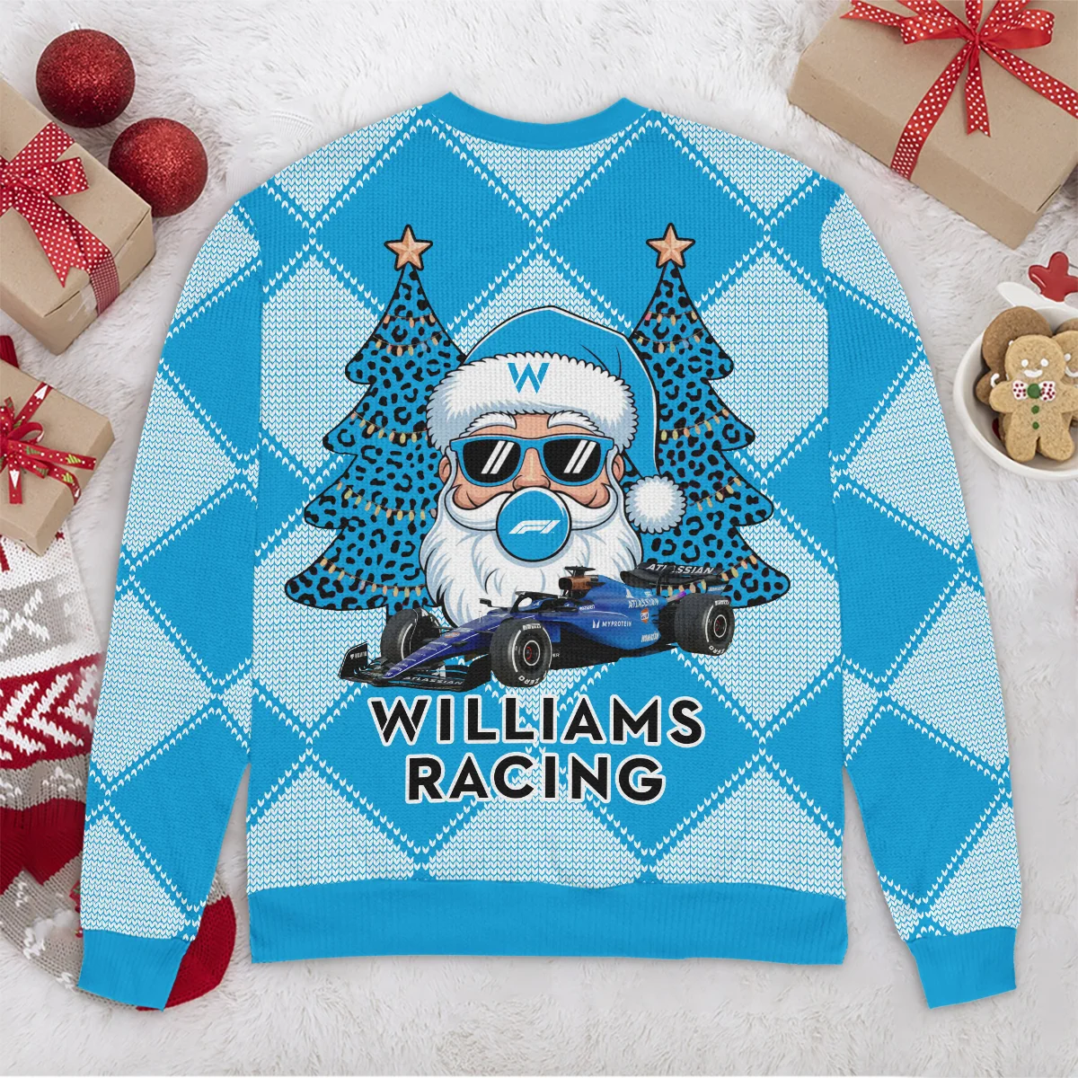 Santa Pinetree Car Williams Formula 1 - Ugly Sweater BLVAF1220925A25WIL - Image 6