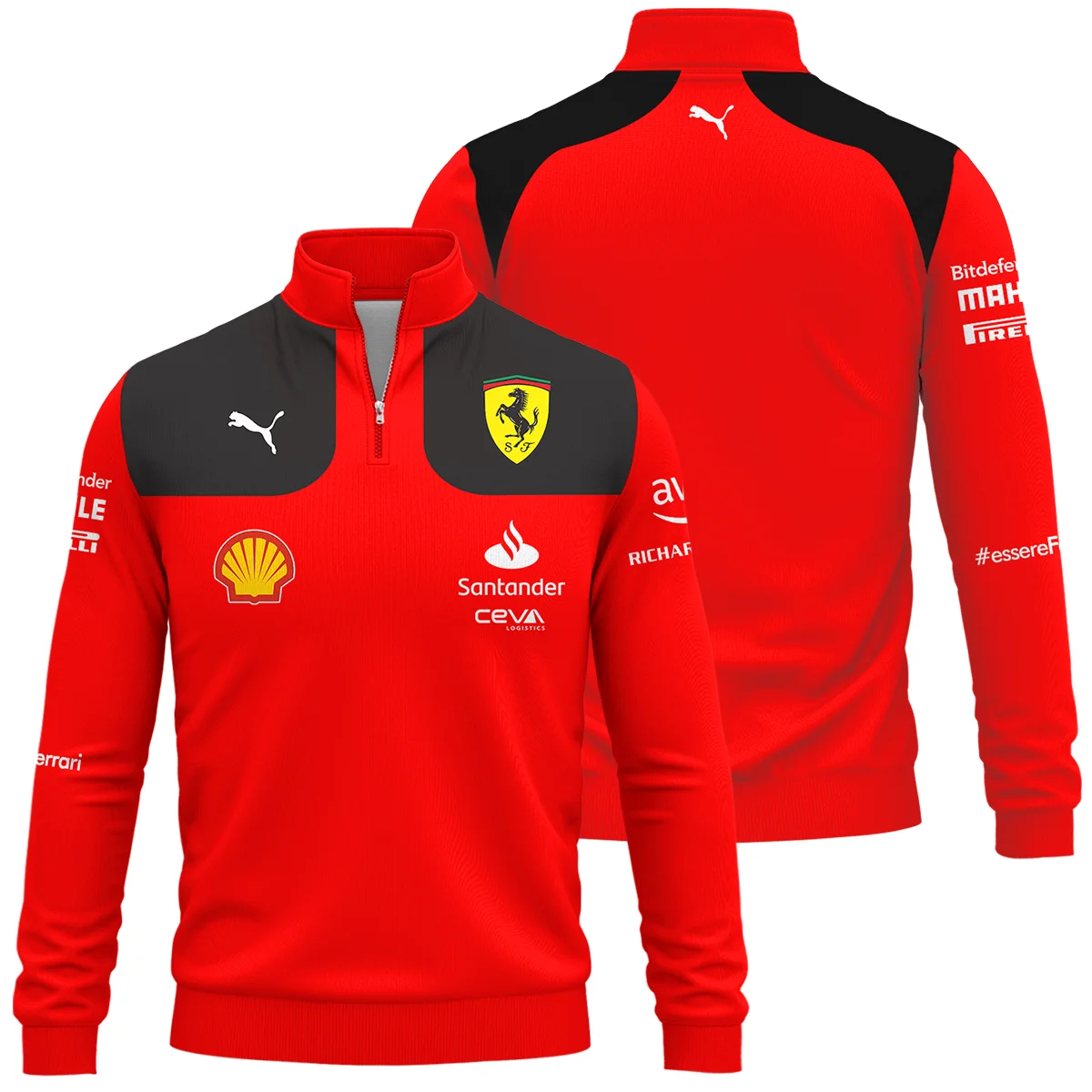 Scuderia Ferrari Racing F1 Quarter-Zip Sweatshirt All Over Prints BLF1R19325A2QTZ - Trackside Outfit
