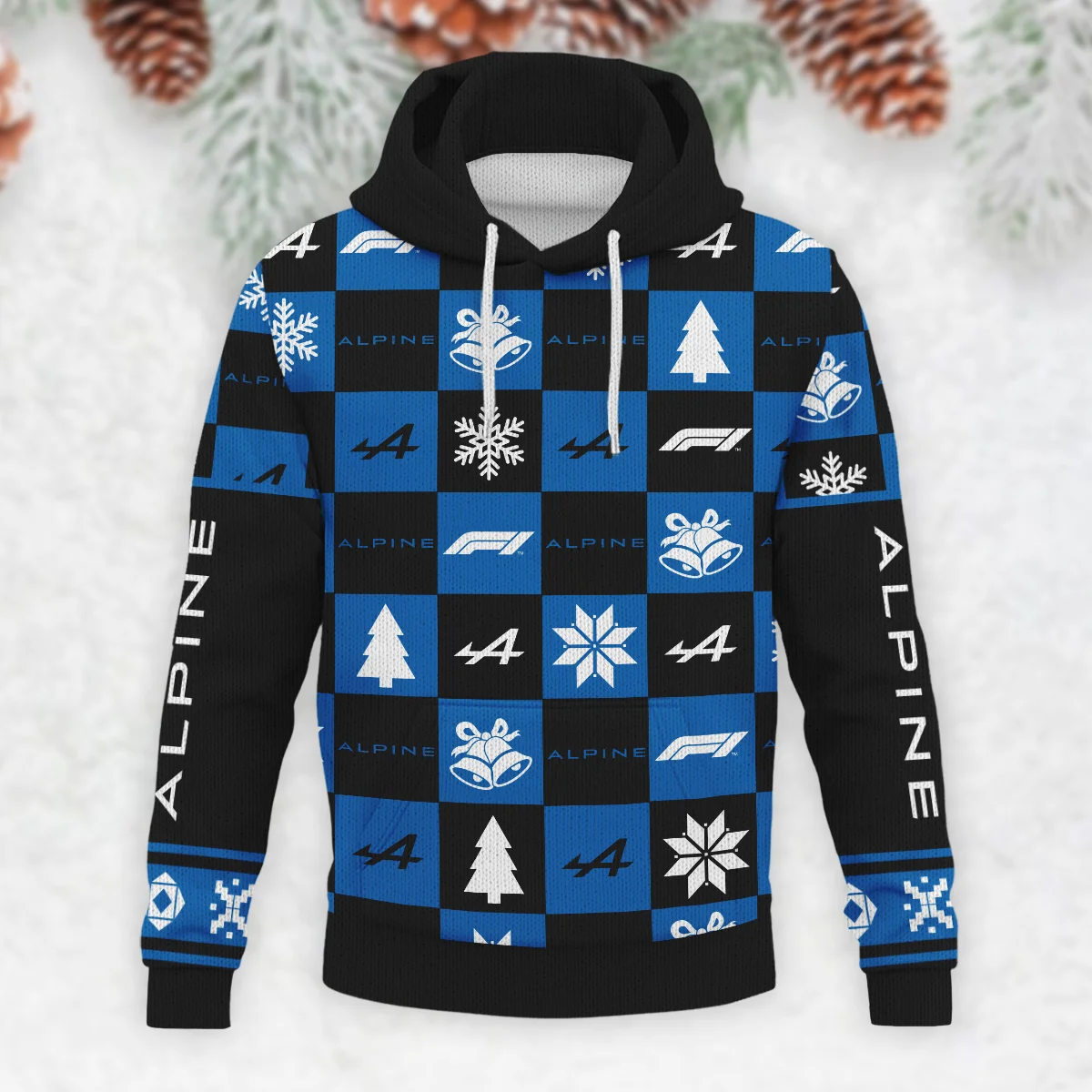 Square Pattern Alpine Formula 1 - Knitted Hoodie BLVAF12209250A33ALP - Image 2