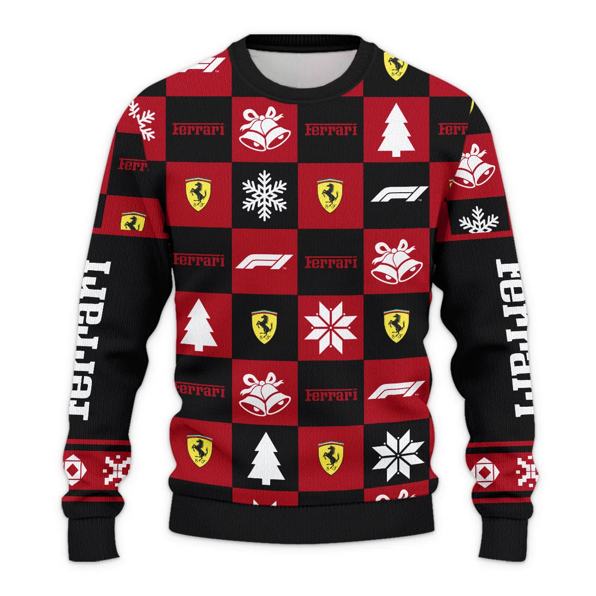 Square Pattern Ferrari Formula 1 - Ugly Sweater BLVAF1220925A33FRR - Image 2