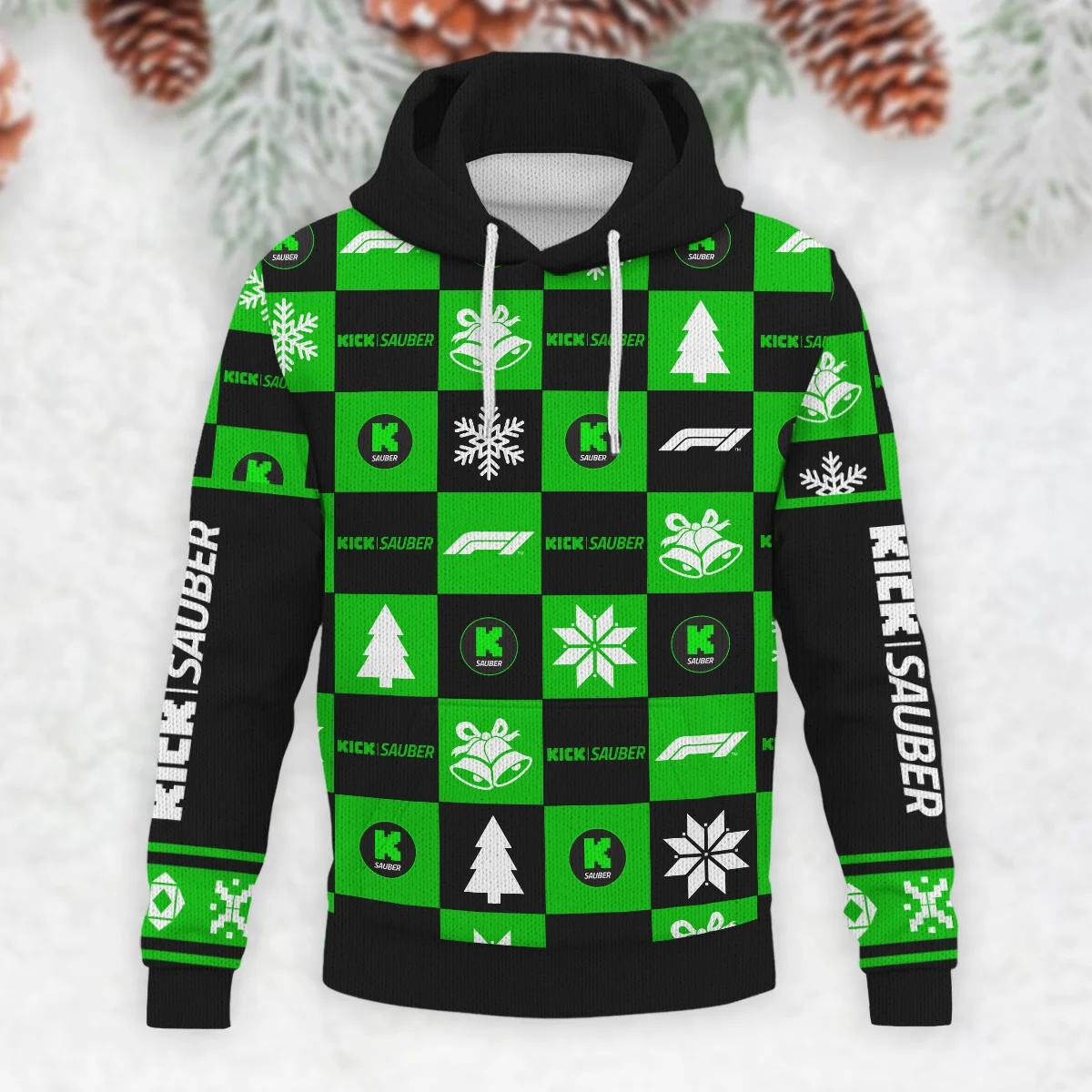 Square Pattern Kick Sauber Formula 1 - Knitted Hoodie BLVAF12209250A33KS - Image 2