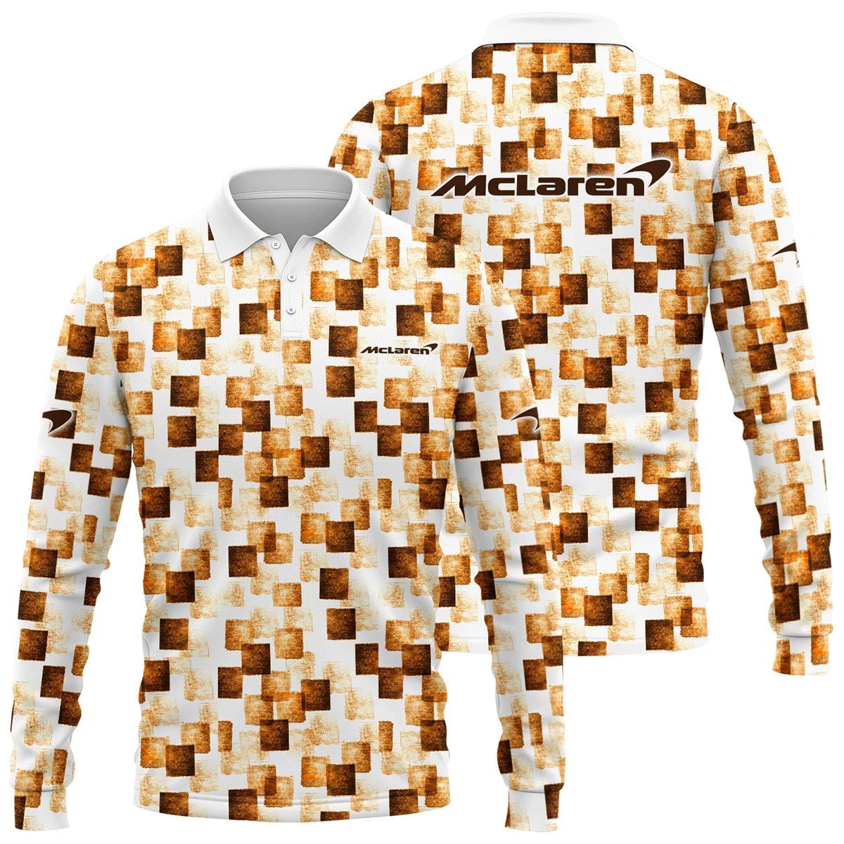 Square Pattern McLaren F1 - Long Polo Shirt BLMCL201025A2LPL