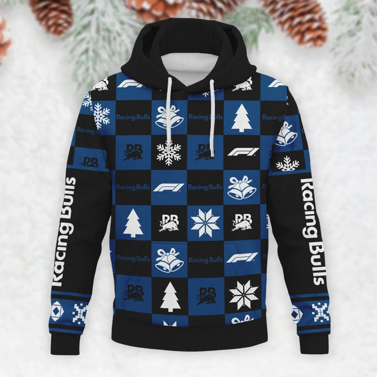 Square Pattern Racing Bulls Formula 1 - Knitted Hoodie BLVAF12209250A33RAC - Image 2