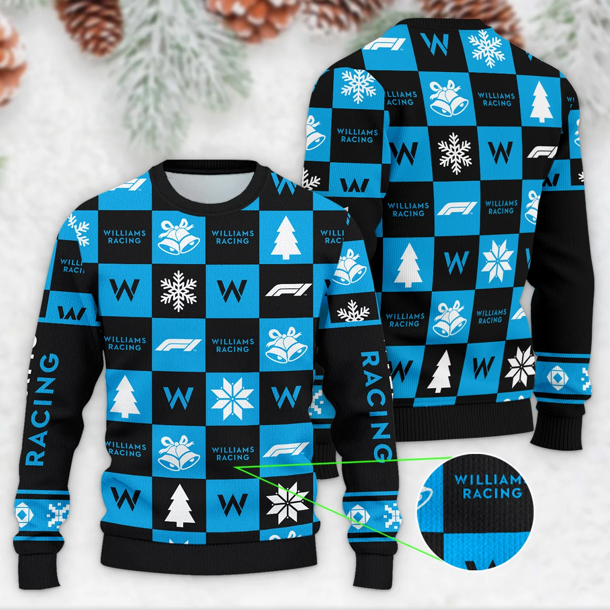 Square Pattern Williams Formula 1 - Ugly Sweater BLVAF1220925A33WIL