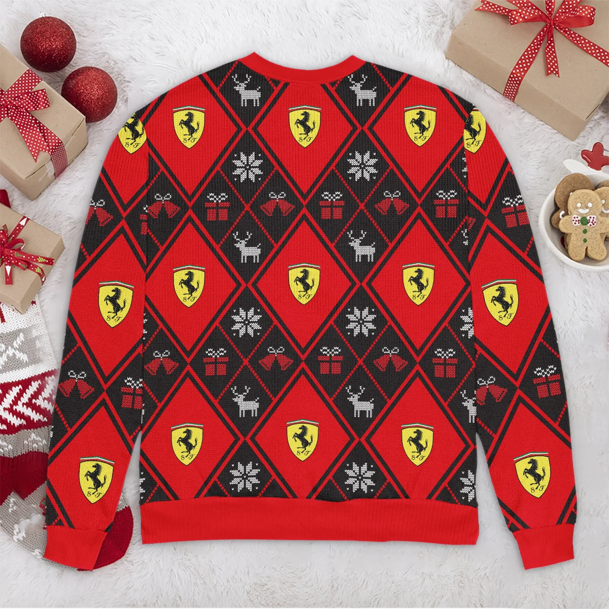 Square Xmas Pattern Ferrari Formula 1 - Ugly Sweater BLVAF1220925A31FRR - Image 6