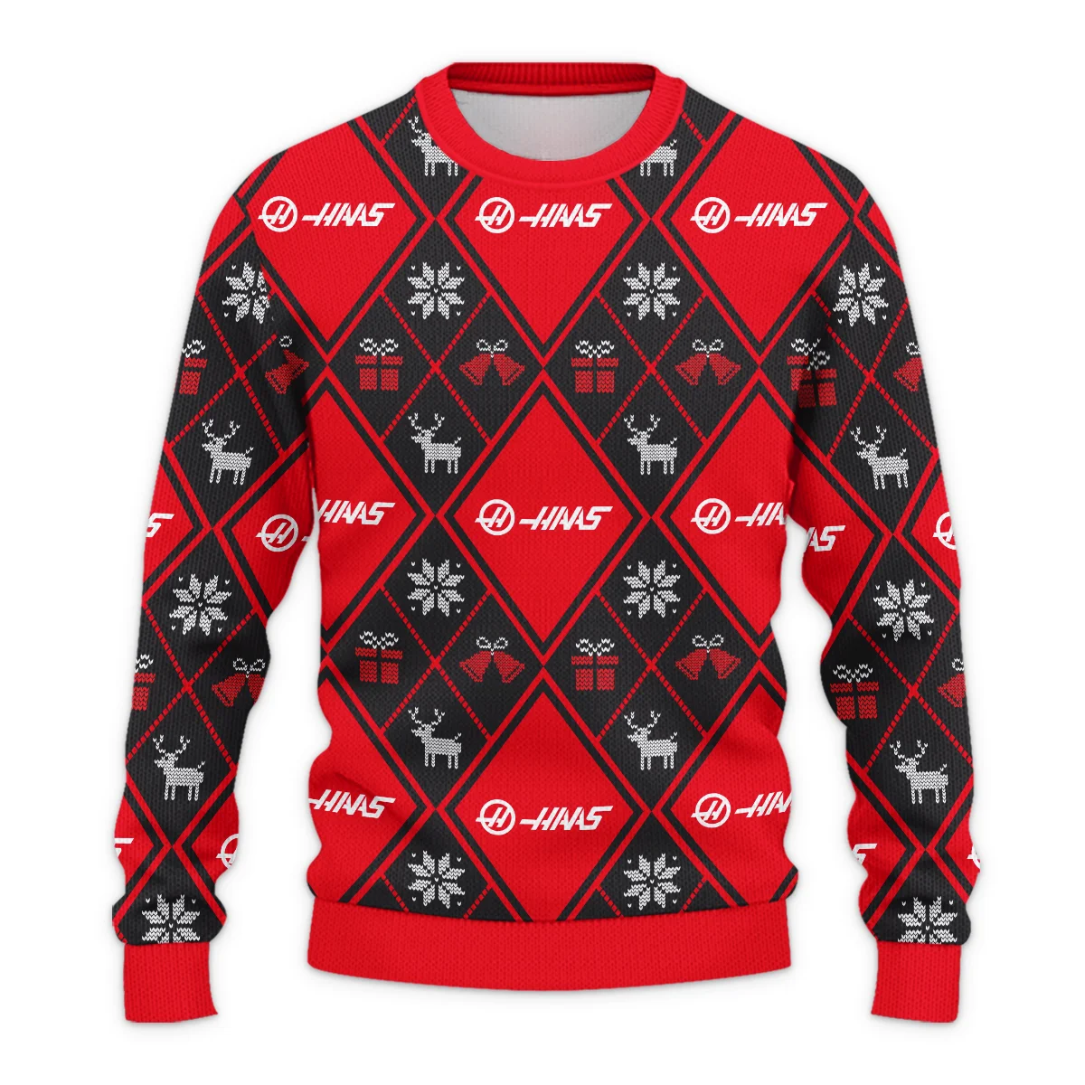 Square Xmas Pattern Haas Formula 1 - Ugly Sweater BLVAF1220925A31HAAS - Image 2