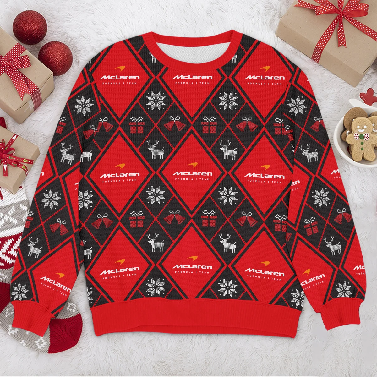 Square Xmas Pattern McLaren Formula 1 - Ugly Sweater BLVAF1220925A31MCL - Image 4