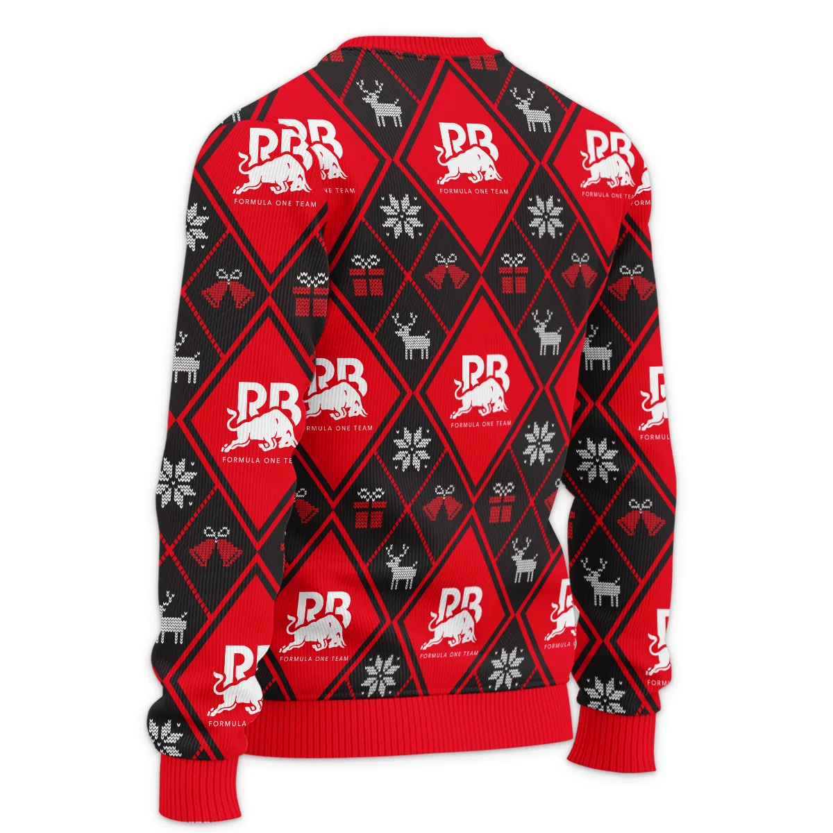 Square Xmas Pattern Racing Bulls Formula 1 - Ugly Sweater BLVAF1220925A31RAC - Image 5