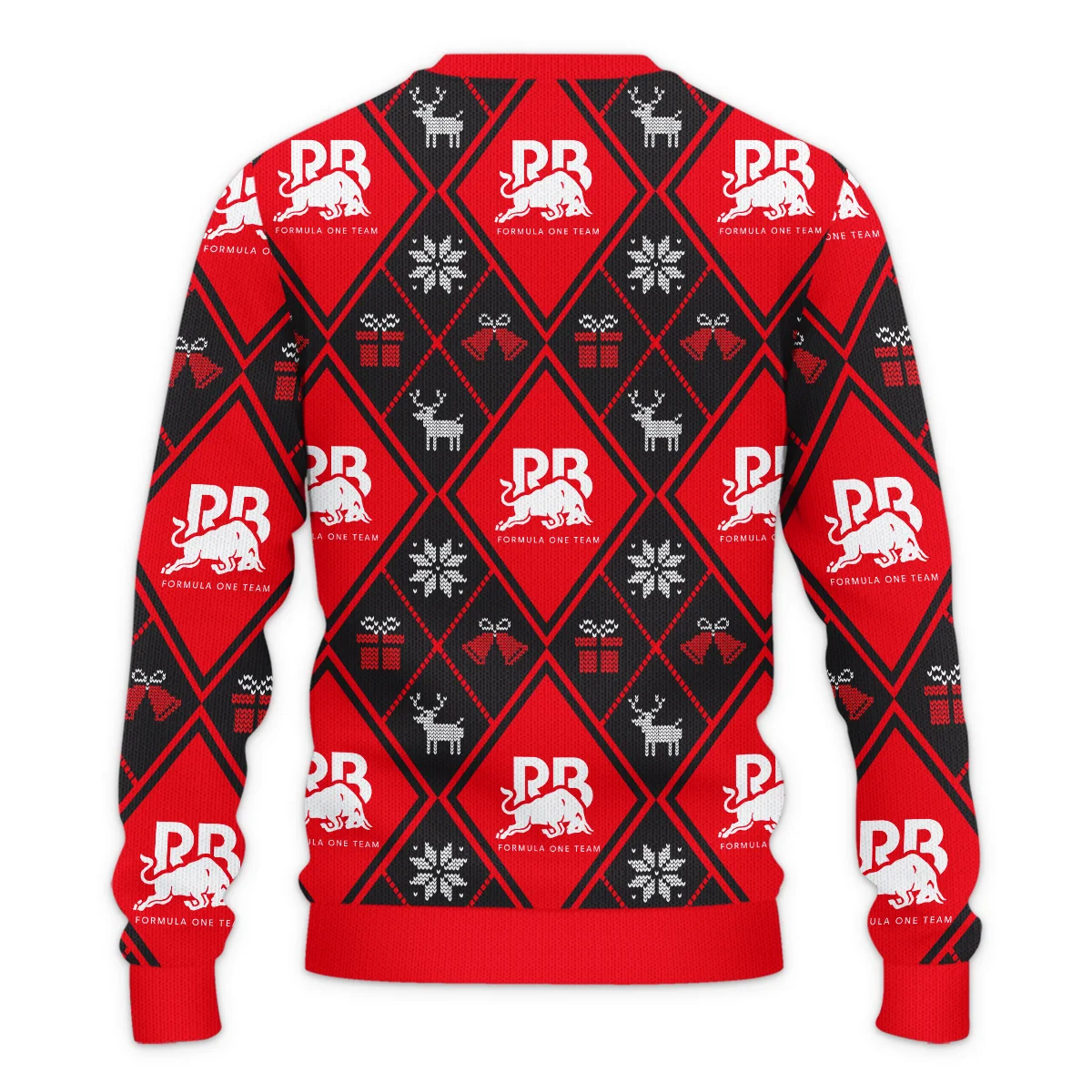 Square Xmas Pattern Racing Bulls Formula 1 - Ugly Sweater BLVAF1220925A31RAC - Image 3