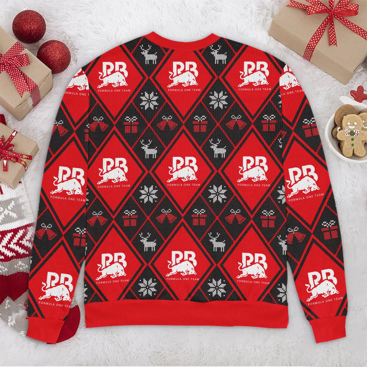 Square Xmas Pattern Racing Bulls Formula 1 - Ugly Sweater BLVAF1220925A31RAC - Image 6