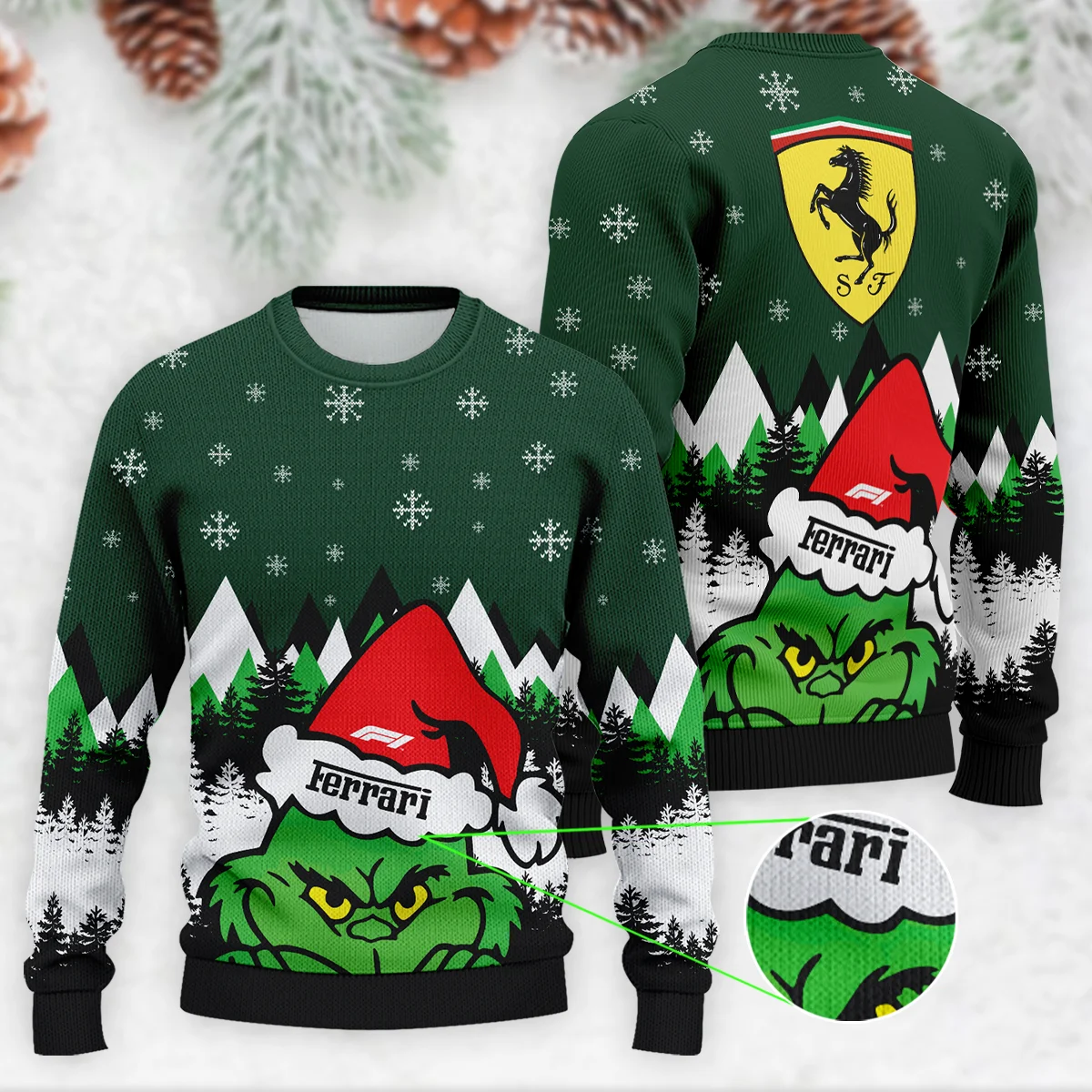 The Grinch Ferrari Formula 1 - Ugly Sweater BLVAF1220925A17FRR