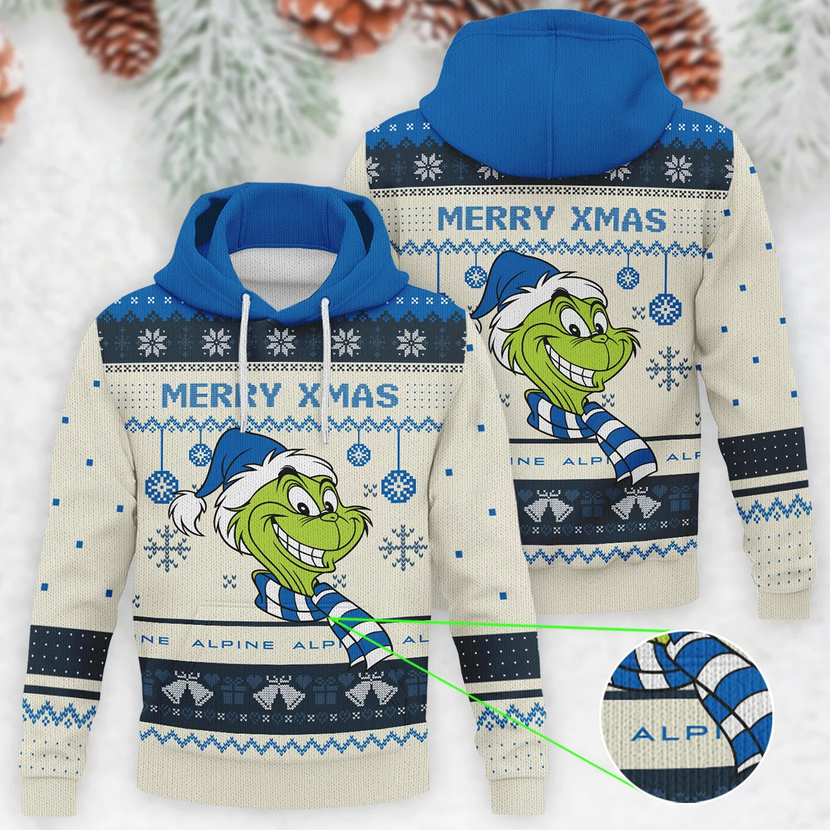 The Grinch x Alpine Formula 1 - Knitted Hoodie BLVAF12209250A13ALP