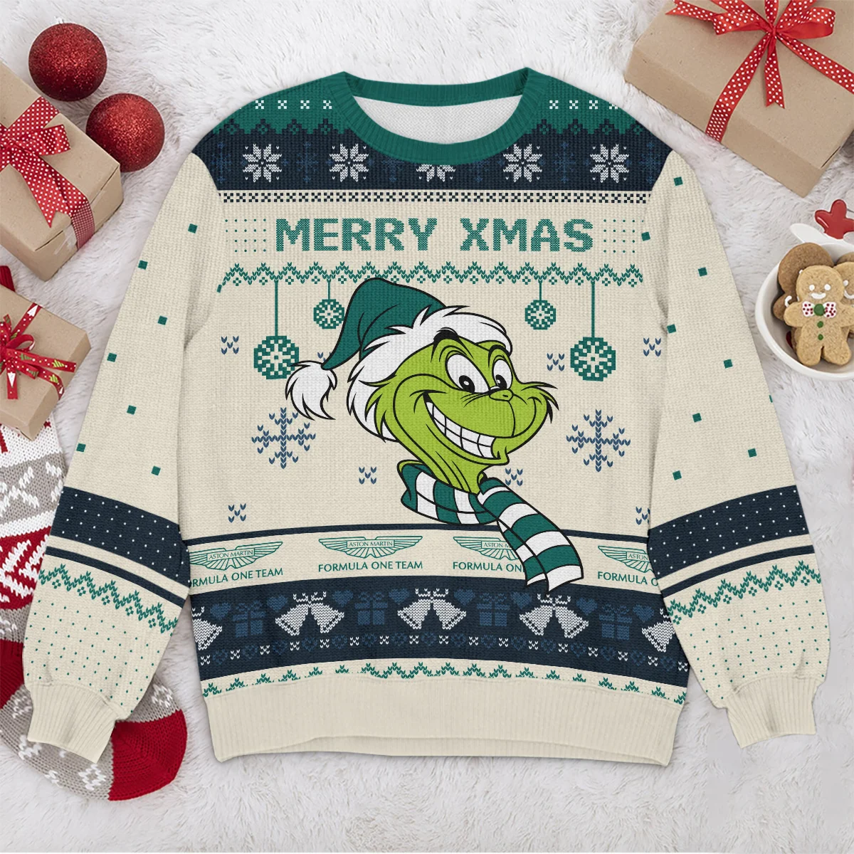 The Grinch x Aston Martin Formula 1 - Ugly Sweater BLVAF1220925A13AM - Image 4