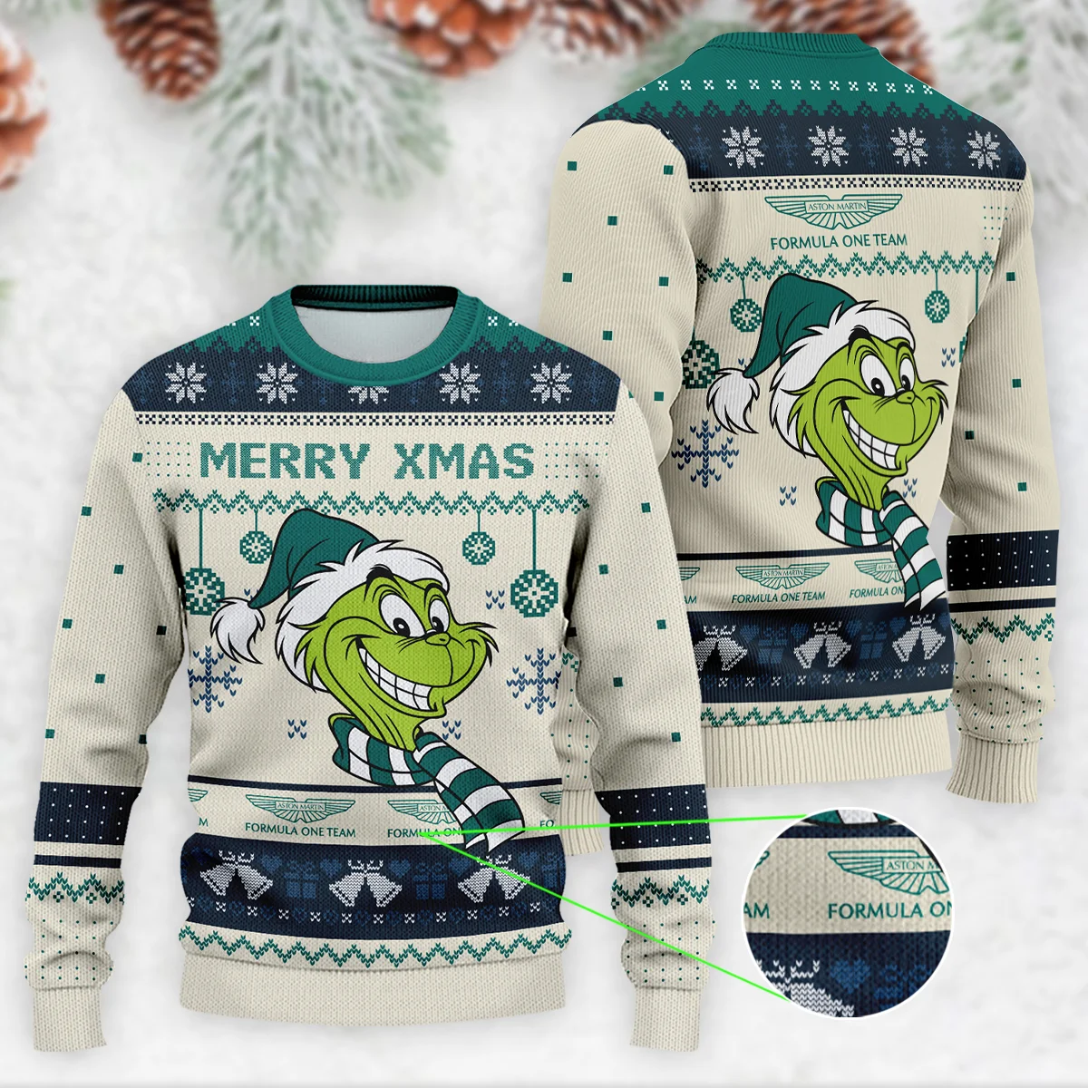 The Grinch x Aston Martin Formula 1 - Ugly Sweater BLVAF1220925A13AM