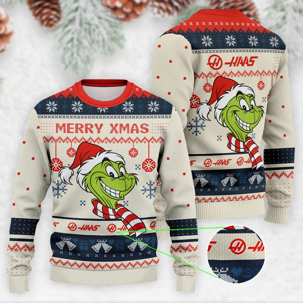 The Grinch x Haas Formula 1 - Ugly Sweater BLVAF1220925A13HAAS
