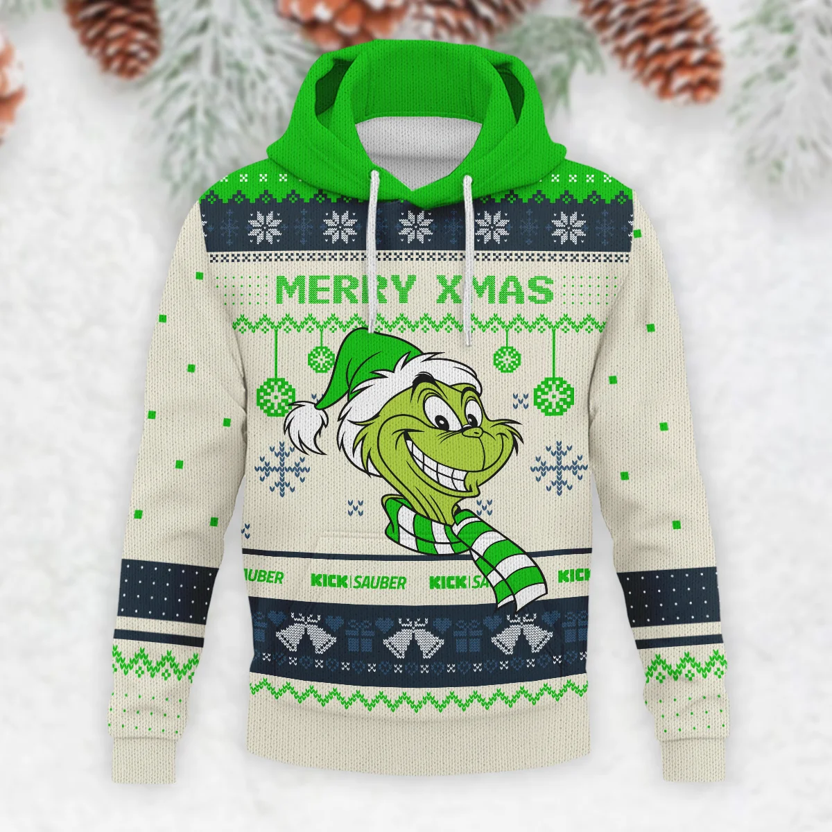 The Grinch x Kick Sauber Formula 1 - Knitted Hoodie BLVAF12209250A13KS - Image 2