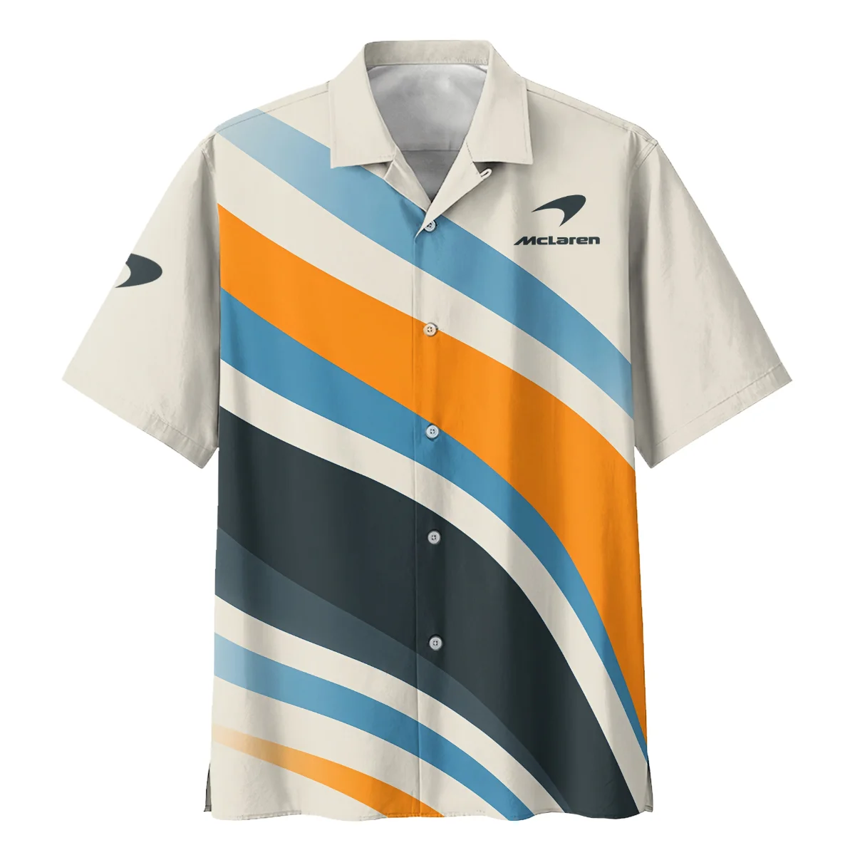 Waves Pattern McLaren F1 Hawaiian Shirt BLMCL1625A2HW - Image 2