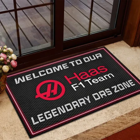 Welcome To Legendary DRS Zone Haas F1 Rubber Base Doormat - All Over Print BLF1139A6HAAS