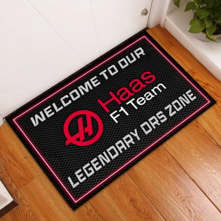 Alternative view of Welcome To Legendary DRS Zone Haas F1 Rubber Base Doormat - All Over Print BLF1139A6HAAS