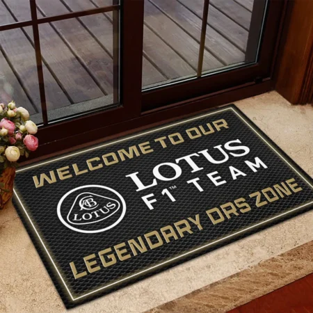 Welcome To Legendary DRS Zone Lotus F1 Rubber Base Doormat - All Over Print BLF1139A6LT