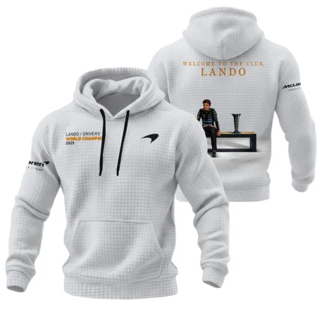 Welcome To The Club Lando Norris McLaren F1 Team Hoodie Quilted Waffle BLNRWDCA14HQW - Racing Lifestyle Clothing