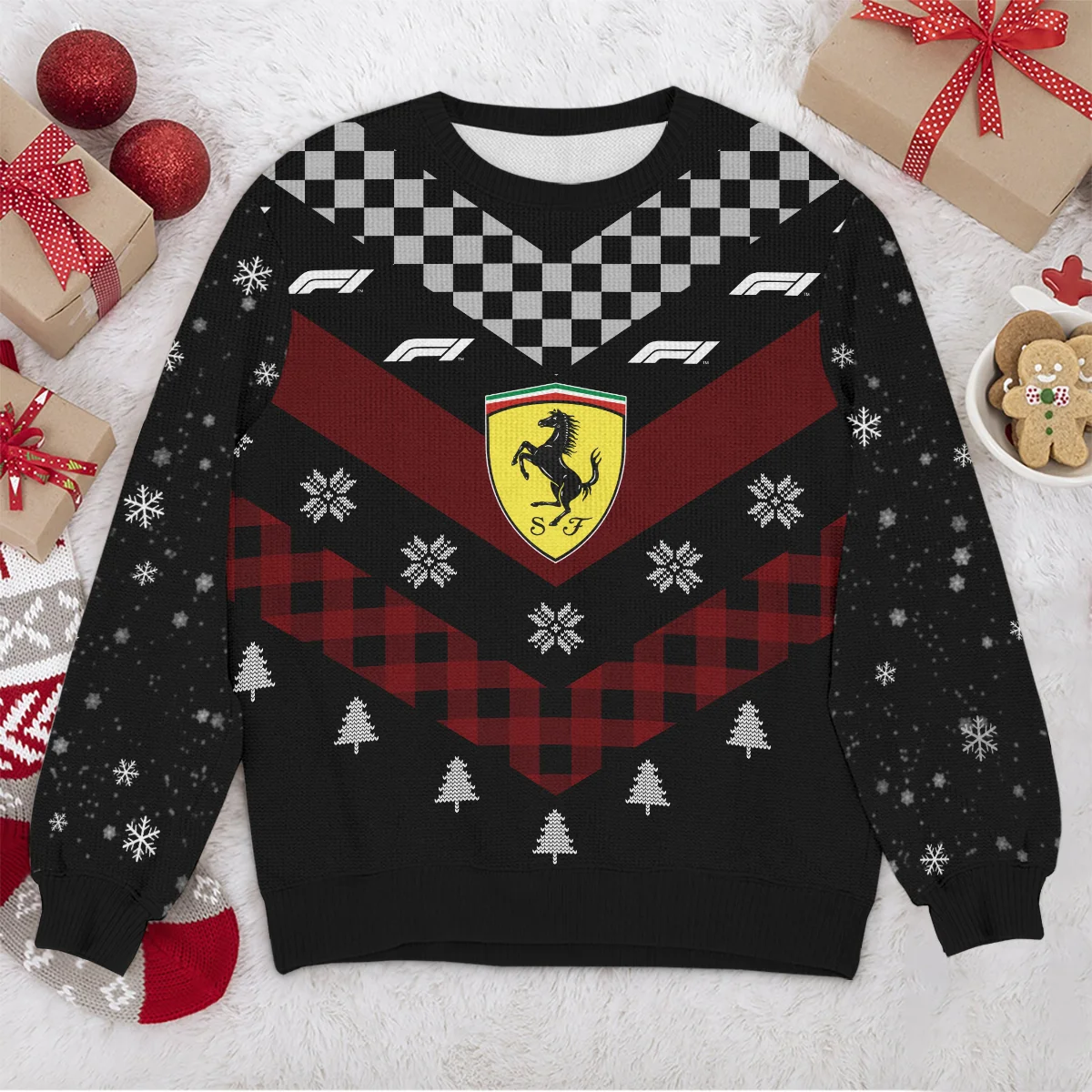 Winter Xmas Pattern Ferrari Formula 1 - Ugly Sweater BLVAF1220925A32FRR - Image 4