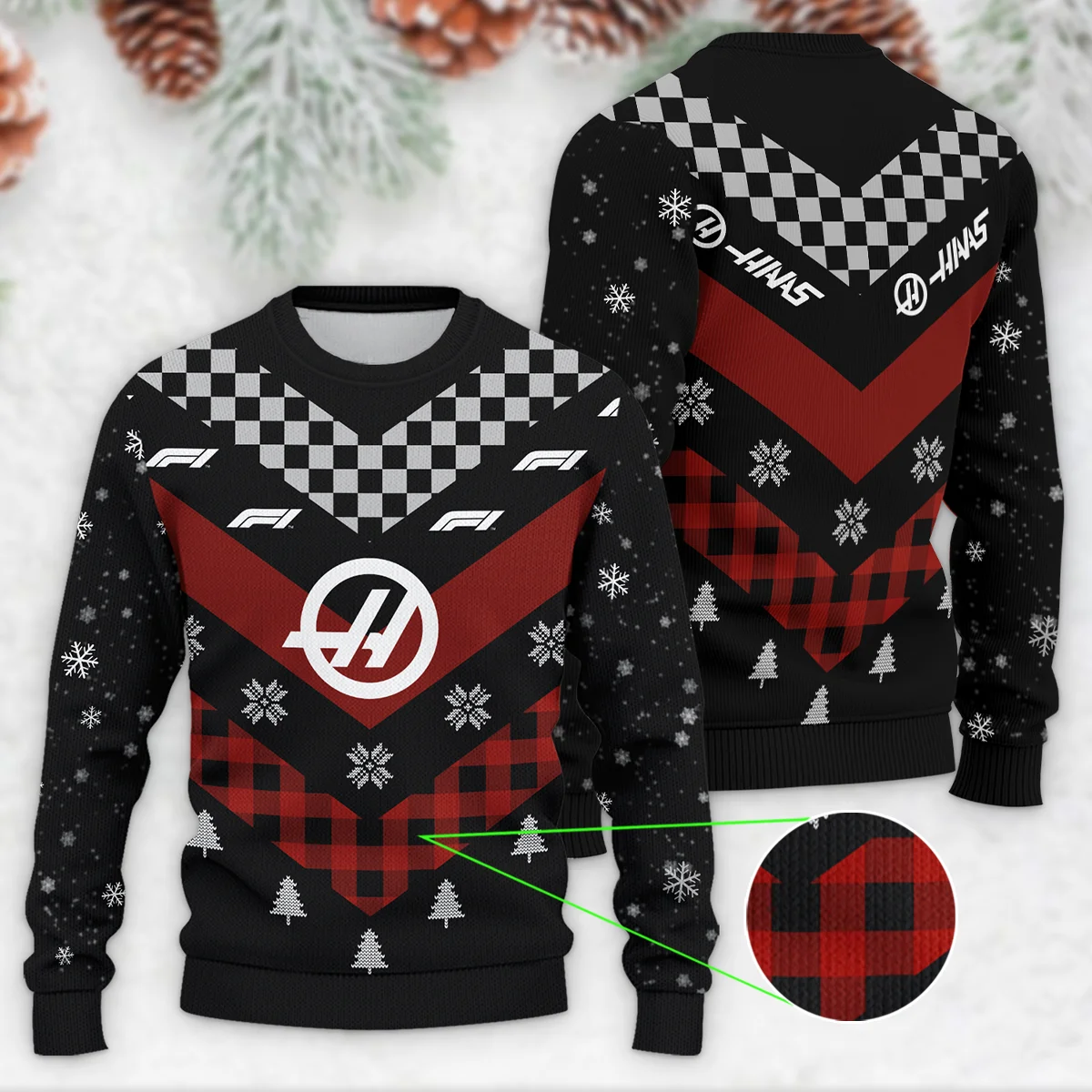 Winter Xmas Pattern Haas Formula 1 - Ugly Sweater BLVAF1220925A32HAAS