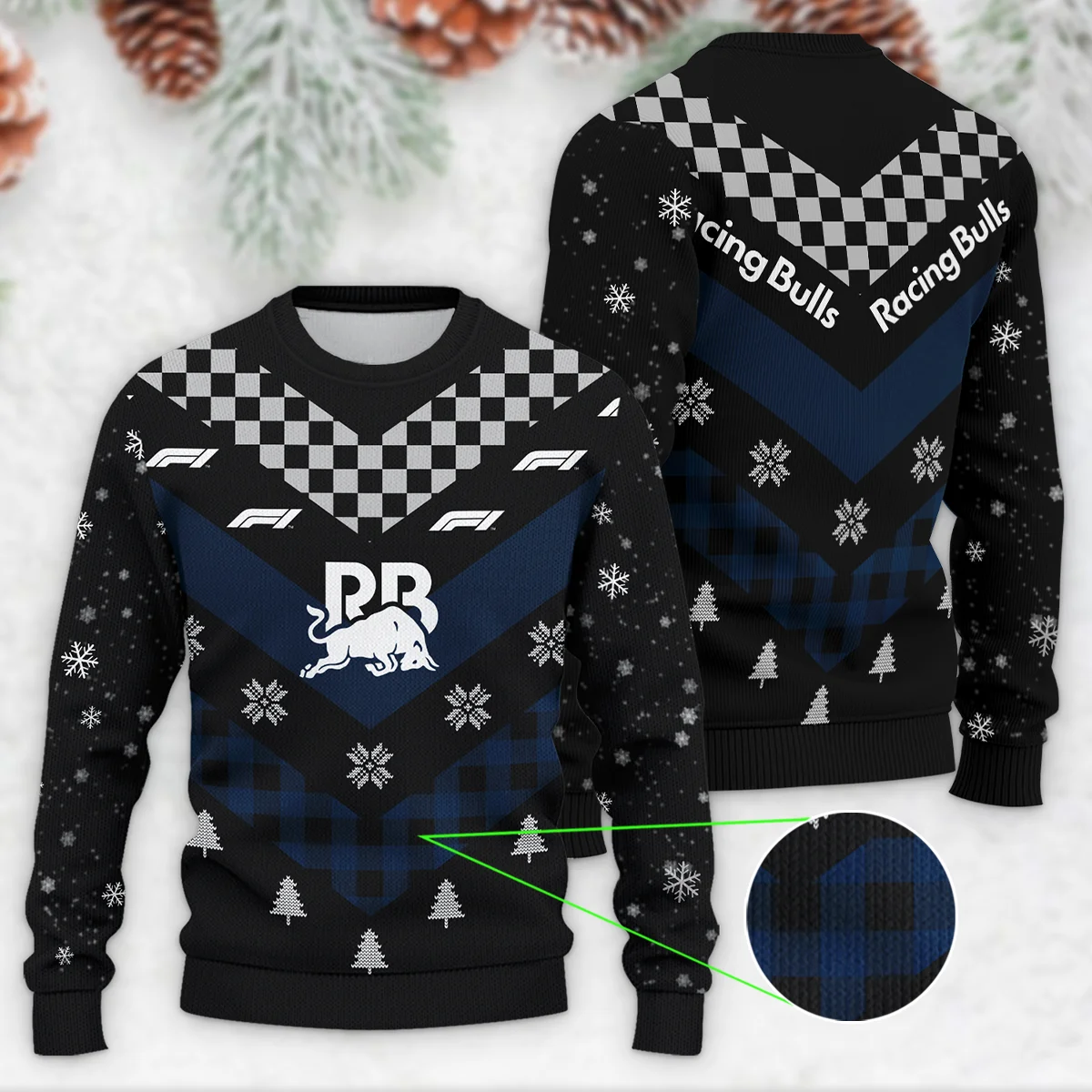 Winter Xmas Pattern Racing Bulls Formula 1 - Ugly Sweater BLVAF1220925A32RAC