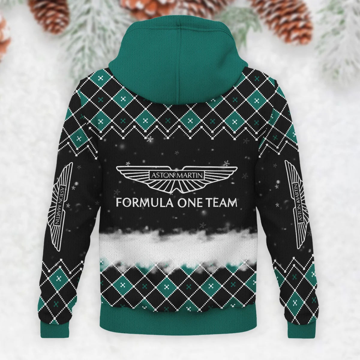 X-Mas Aston Martin Formula 1 - Knitted Hoodie BLVAF12209250A3AM - Image 3