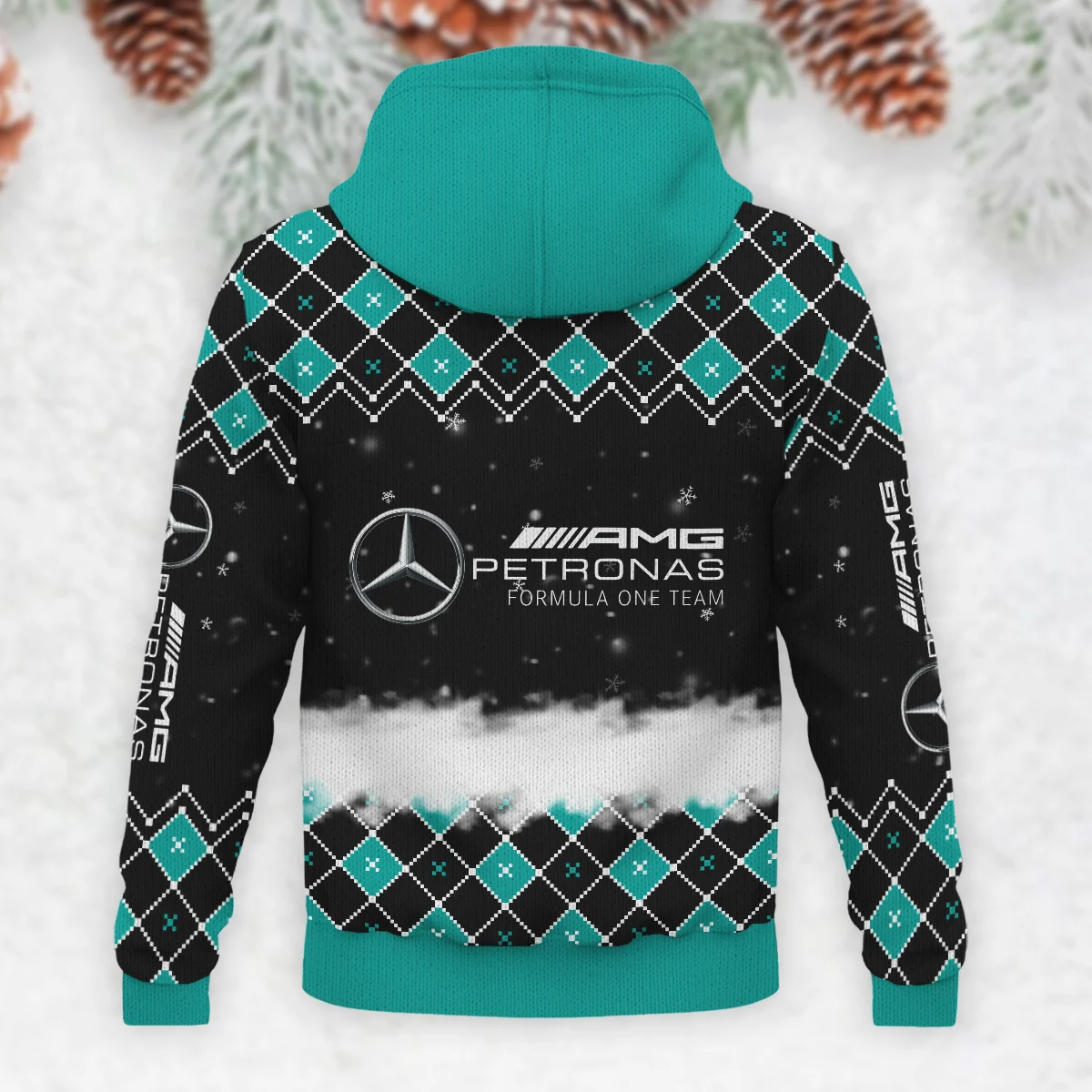 X-Mas Mercedes Formula 1 - Knitted Hoodie BLVAF12209250A3MER - Image 3