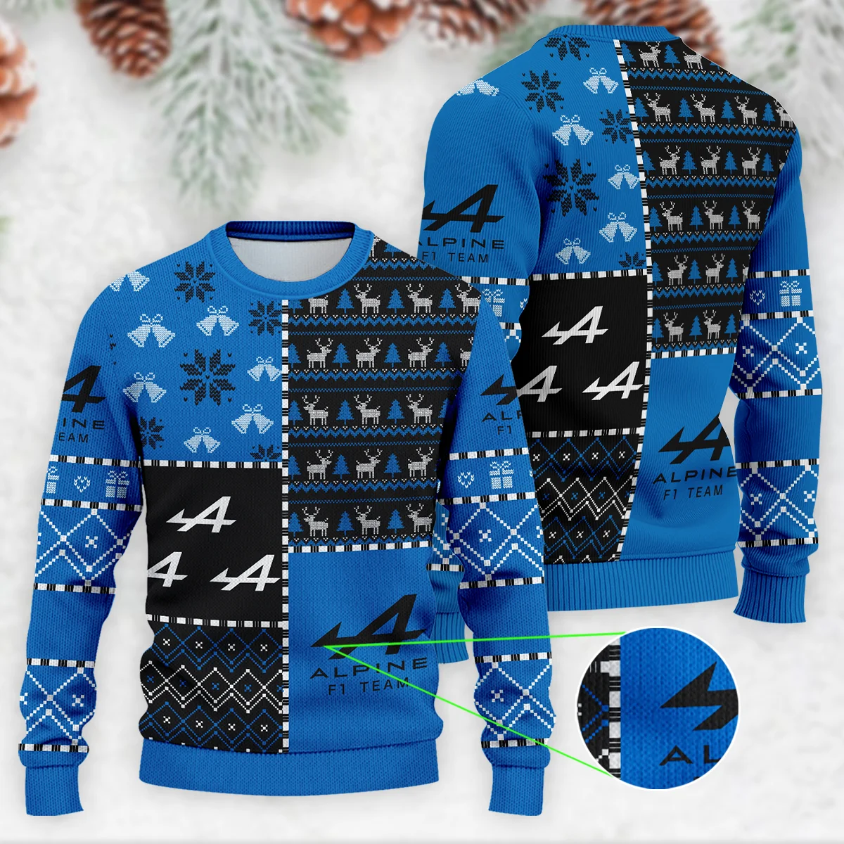 X-Mas Pattern Alpine Formula 1 - Ugly Sweater BLVAF1220925A2ALP