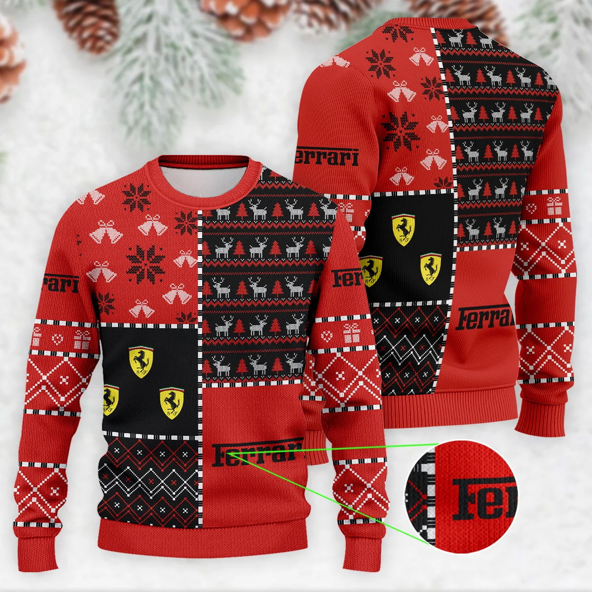 X-Mas Pattern Ferrari Formula 1 - Ugly Sweater BLVAF1220925A2FRR