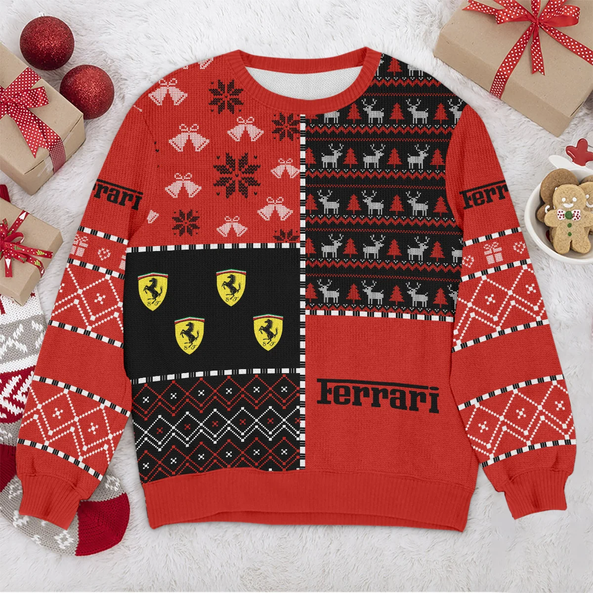 X-Mas Pattern Ferrari Formula 1 - Ugly Sweater BLVAF1220925A2FRR - Image 4