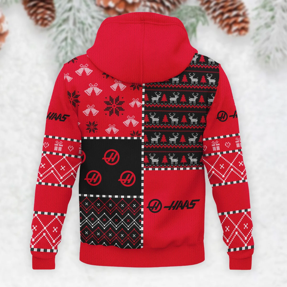 X-Mas Pattern Haas Formula 1 - Knitted Hoodie BLVAF12209250A2HAAS - Image 3