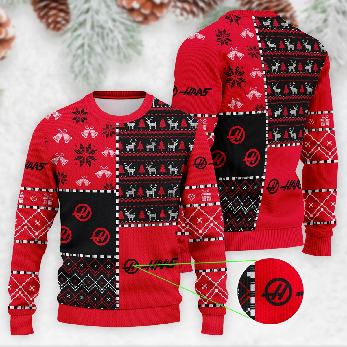 X-Mas Pattern Haas Formula 1 - Ugly Sweater BLVAF1220925A2HAAS