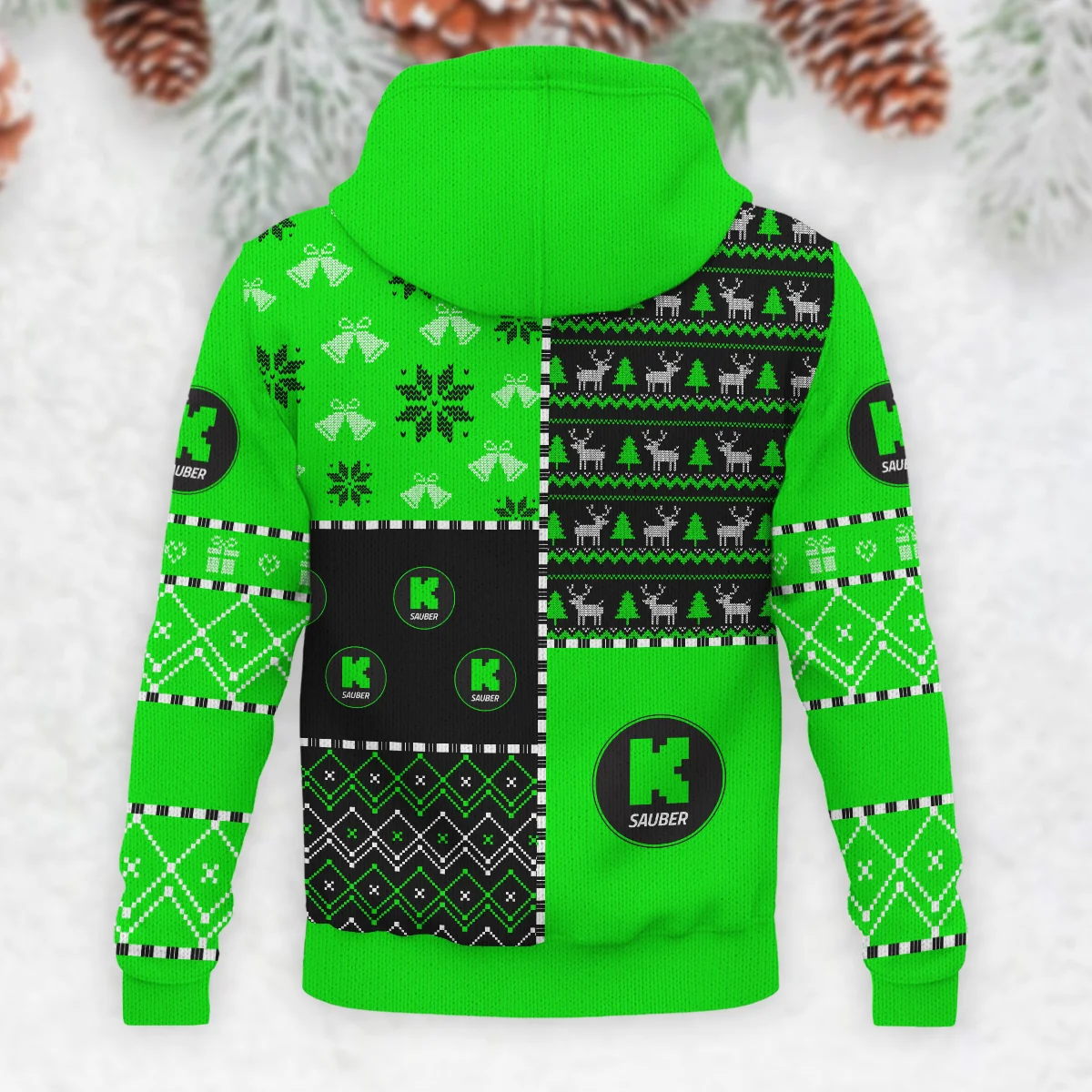 X-Mas Pattern Kick Sauber Formula 1 - Knitted Hoodie BLVAF12209250A2KS - Image 3