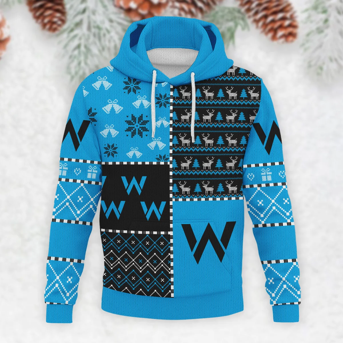 X-Mas Pattern Williams Formula 1 - Knitted Hoodie BLVAF12209250A2WIL - Image 2