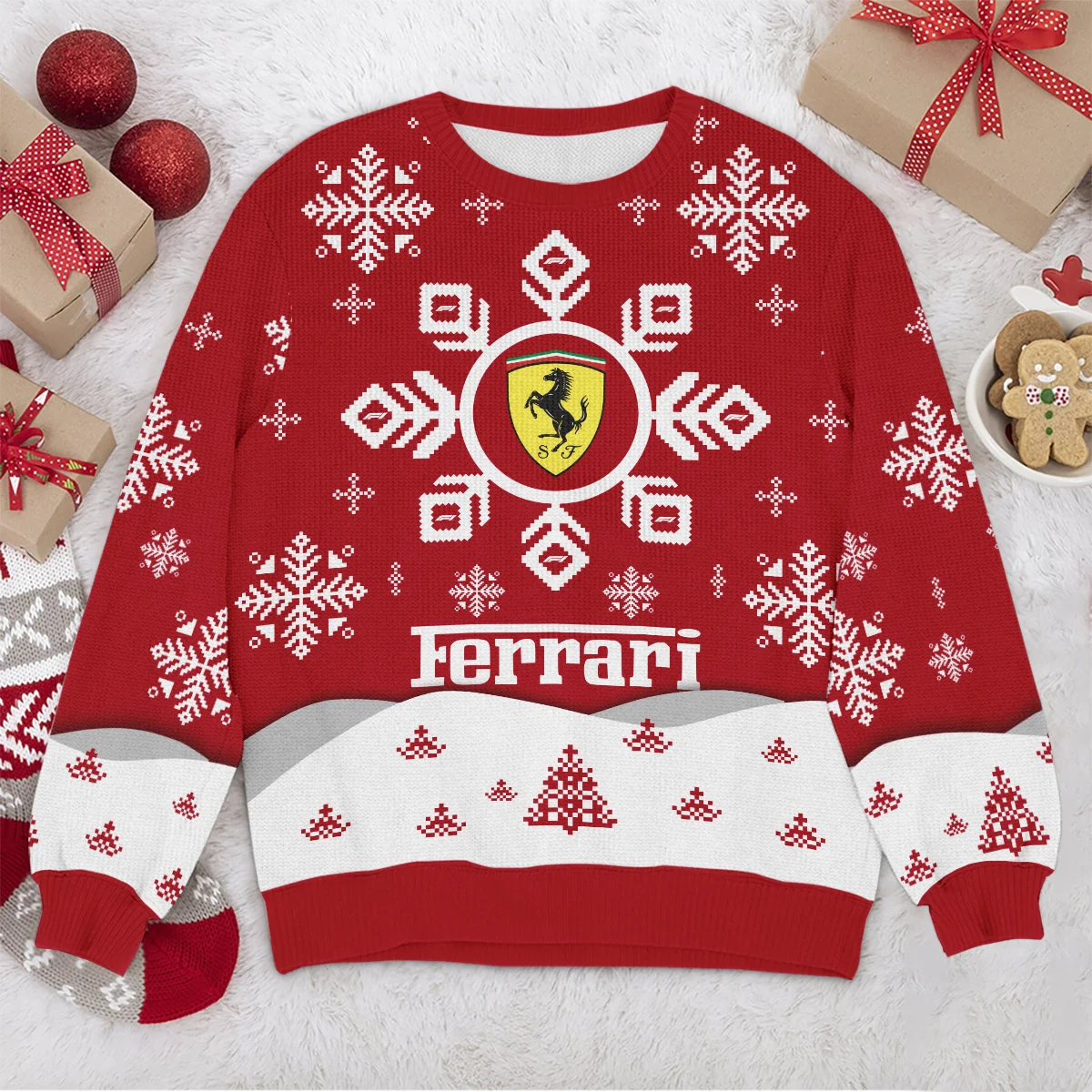 Xmas Pattern Ferrari Formula 1 - Ugly Sweater BLVAF1220925A26FRR - Image 4