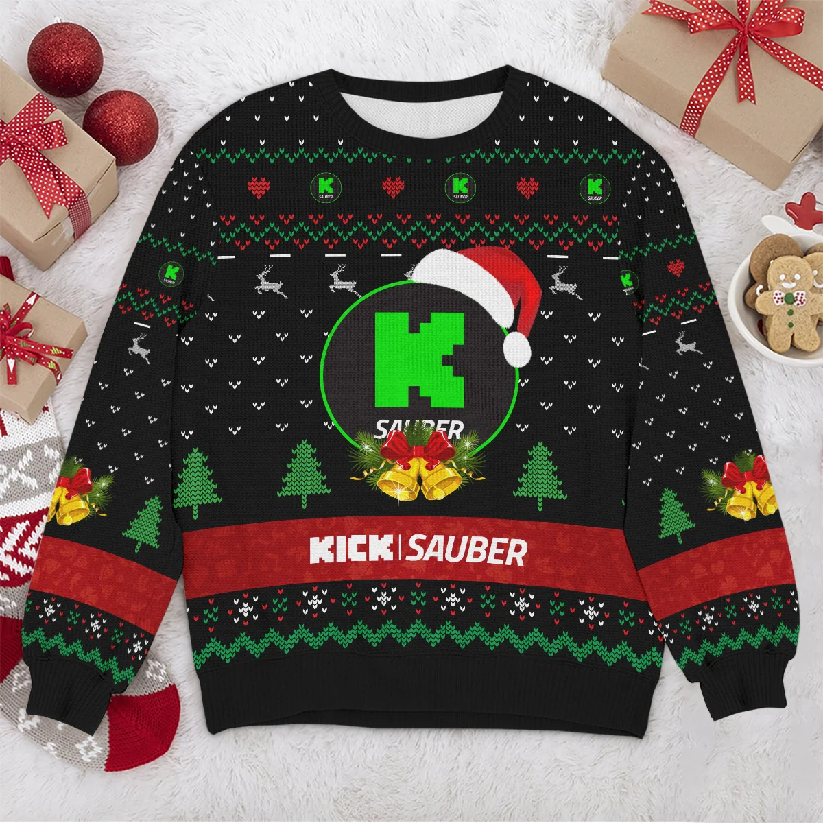 Xmas Pattern Kick Sauber Formula 1 - Ugly Sweater BLVAF1220925A29KS - Image 4