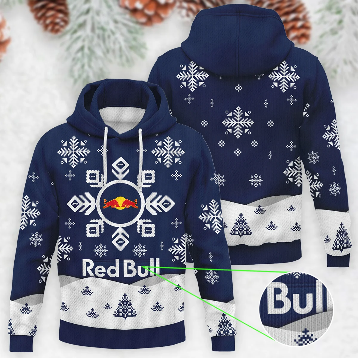 Xmas Pattern Red Bull Racing Formula 1 - Knitted Hoodie BLVAF12209250A26RBR