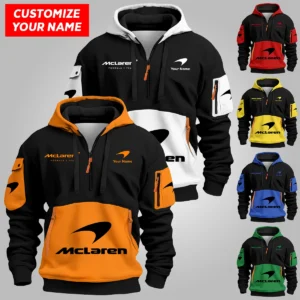 Limited Edition McLaren F1 Custom Name Hoodie Half Zip For Racing Fans BLMCL25425A1