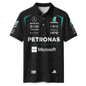 Alternative view of 2026 Kimi Antonelli Mercedes F1 Teamwear Polo Shirt BLKA29326A1PL - Black