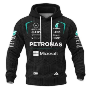 Alternative view of 2026 Kimi Antonelli Mercedes F1 Teamwear Hoodie Quilted Waffle BLKA29326A1HQW - Black