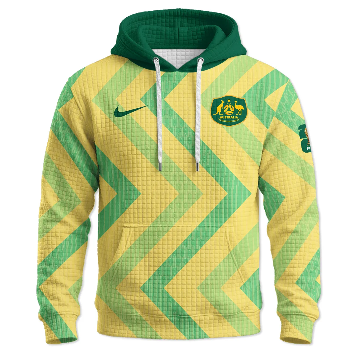 Australia Concept Jersey Hoodie Quilted Waffle All Over Prints - Gift for Australia Fans QTAU030426A2-HQW - Image 2