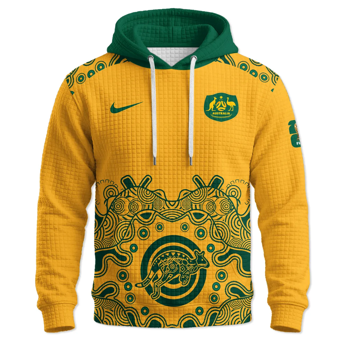 Australia Concept Jersey Hoodie Quilted Waffle All Over Prints - Gift for Australia Fans QTAU030426A3-HQW - Image 2