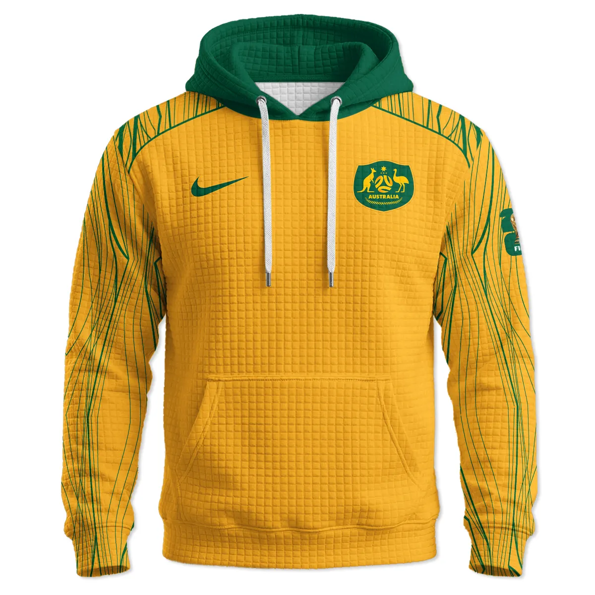 Australia Concept Jersey Hoodie Quilted Waffle All Over Prints - Gift for Australia Fans QTAU030426A4-HQW - Image 2
