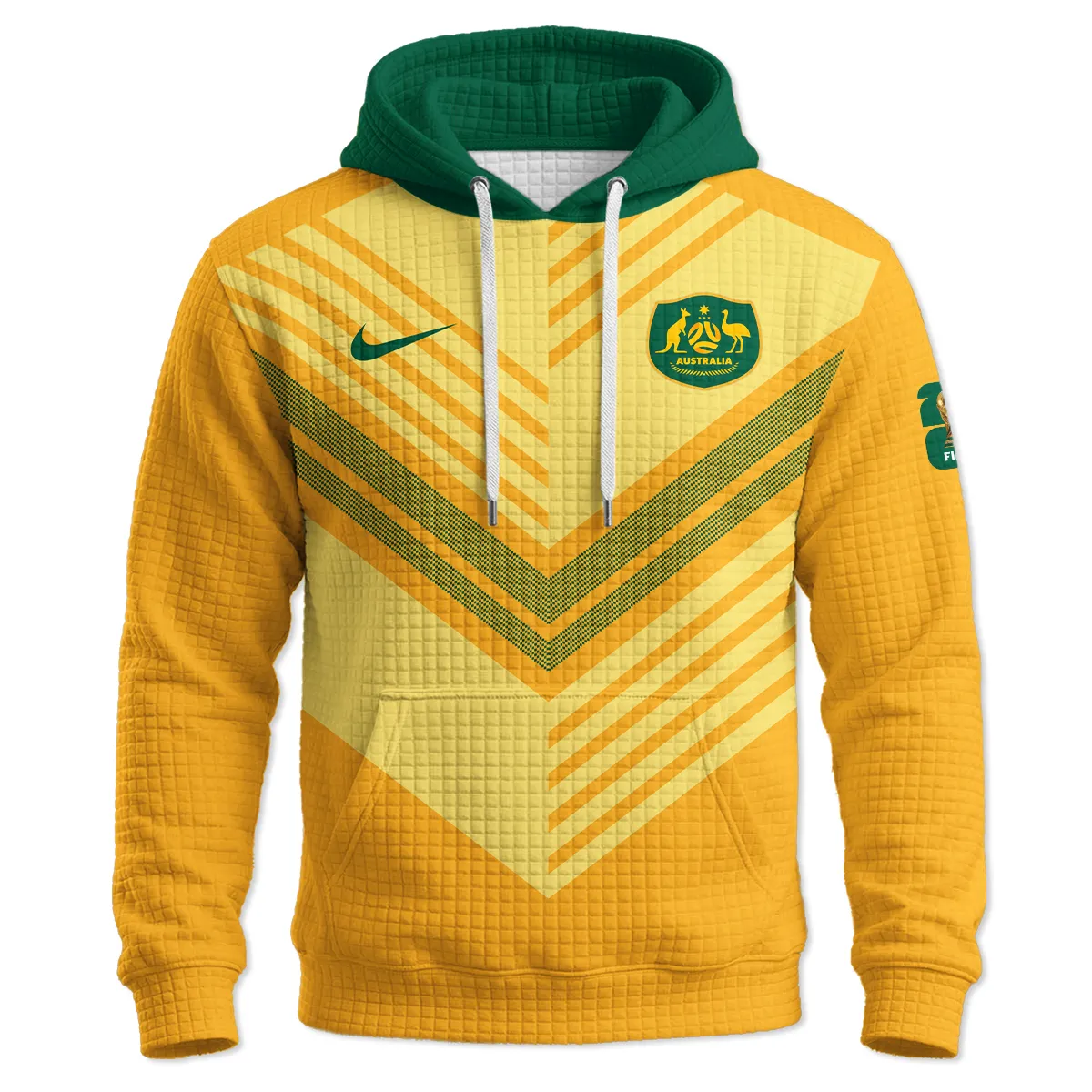 Australia Concept Jersey Hoodie Quilted Waffle All Over Prints - Gift for Australia Fans QTAU030426A5-HQW - Image 2