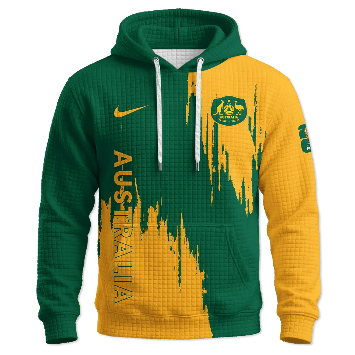 Australia Concept Jersey Hoodie Quilted Waffle All Over Prints - Gift for Australia Fans QTAU030426A6-HQW - Image 2